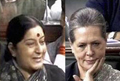 Sushma Swaraj praises Sonia, moves Advani to tears